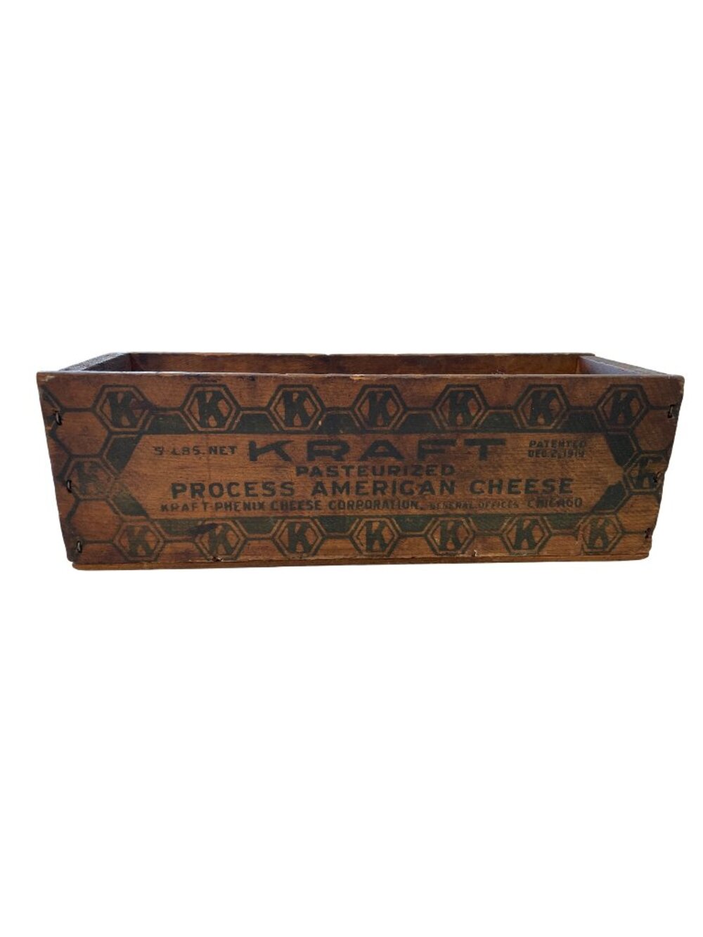 Vintage Kraft Cheese Wooden Crate Patented Process American Cheese Box Rustic
